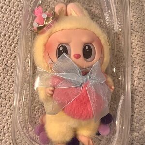 Charming Bunny Doll in Yellow and Pink Outfit